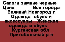Сапоги зимние чёрные › Цена ­ 3 000 - Все города, Великий Новгород г. Одежда, обувь и аксессуары » Женская одежда и обувь   . Курганская обл.,Притобольный р-н